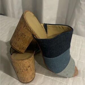 Used Marc Fisher dress denim sandals.